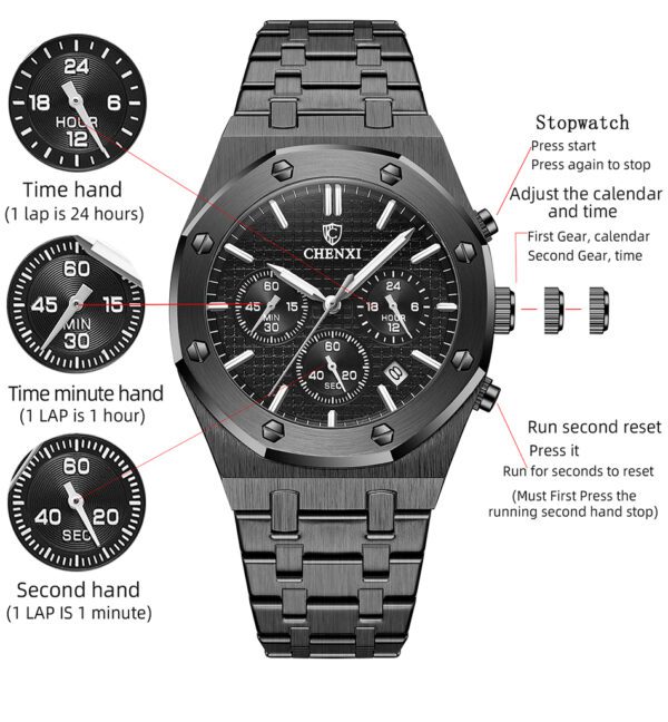 HENXI Fashion Business Mens Watches - Image 4