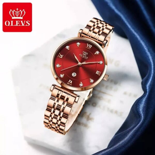 OLEVS 5866 Quartz Stainless Steel Watch For Women's - Image 2