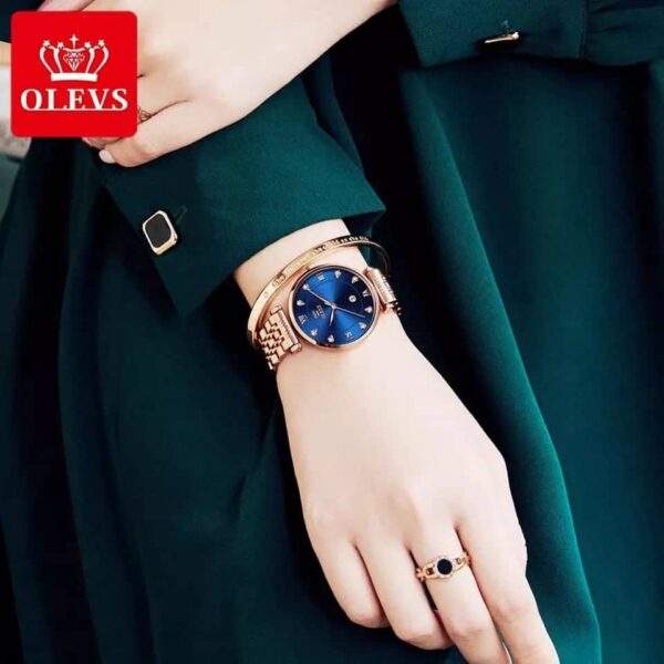 OLEVS 5866 Quartz Stainless Steel Watch For Women's - Image 3