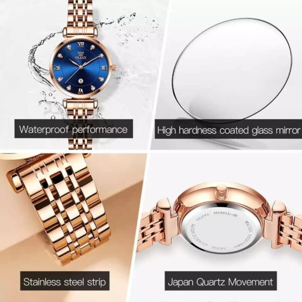 OLEVS 5866 Quartz Stainless Steel Watch For Women's - Image 5