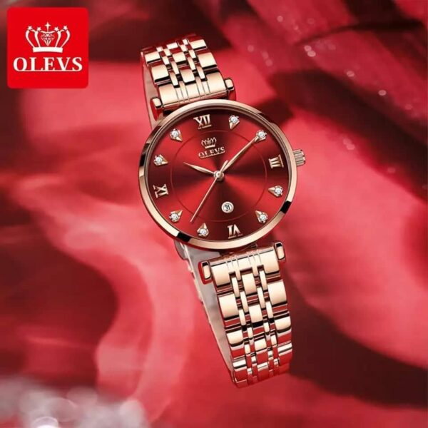 OLEVS 5866 Quartz Stainless Steel Watch For Women's - Image 3