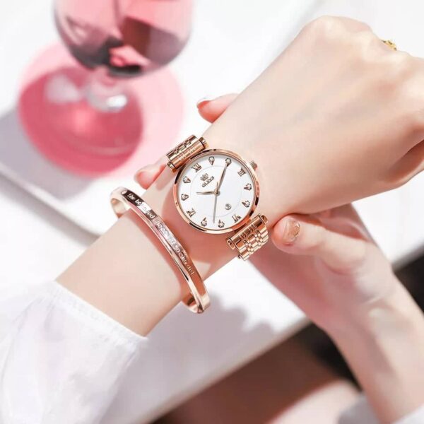 OLEVS 5866 Quartz Stainless Steel Watch For Women's - Image 2