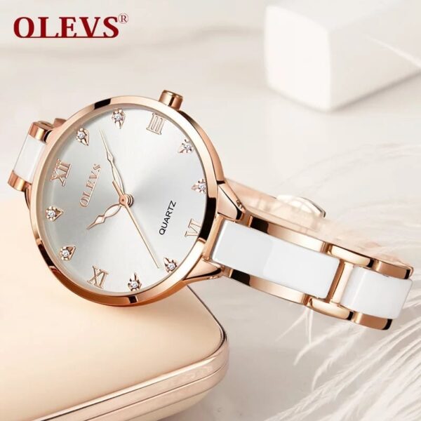Olevs 5872 Stainless Steel Analoge Wrist Watch For Women - Image 2