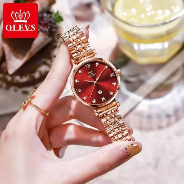 OLEVS 5866 Quartz Stainless Steel Watch For Women's - Image 4