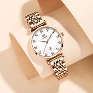 OLEVS 5866 Quartz Stainless Steel Watch For Women's