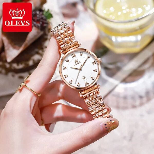 OLEVS 5866 Quartz Stainless Steel Watch For Women's - Image 3