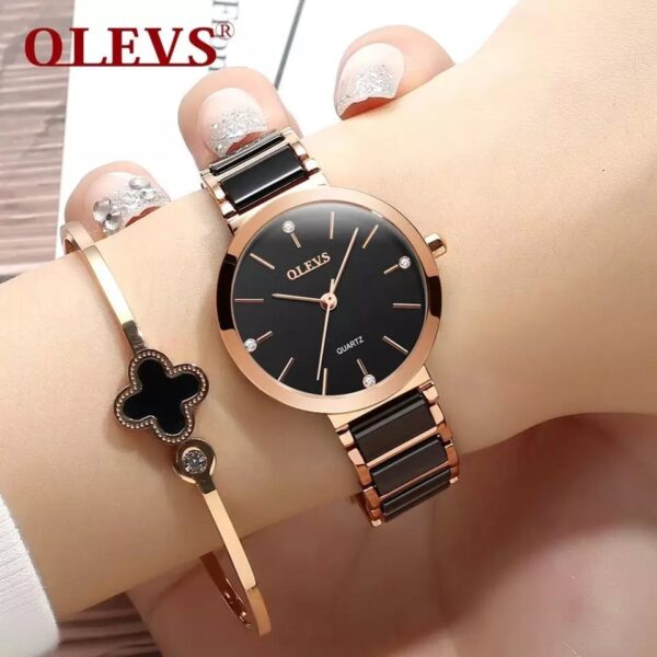 OLEVS 5877 Quartz Stainless Steel Watch For Women - Image 4
