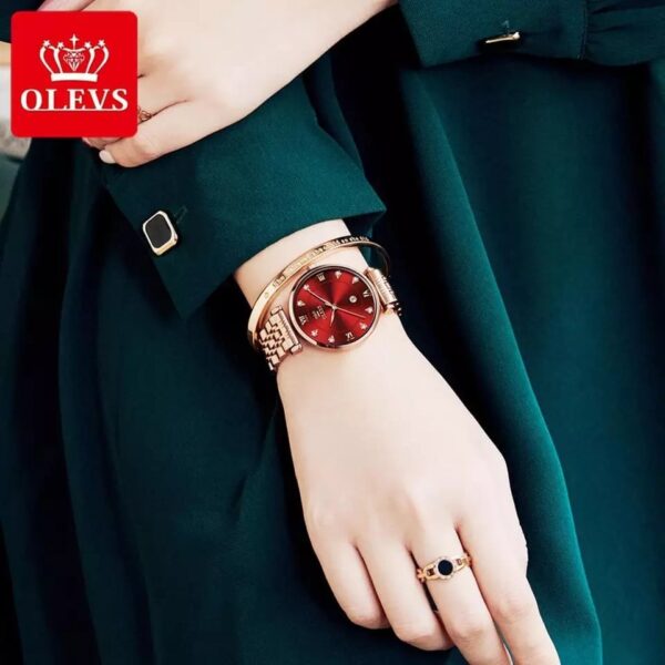 OLEVS 5866 Quartz Stainless Steel Watch For Women's - Image 6