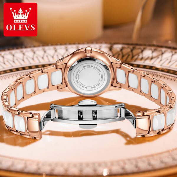 Olevs 3605 Ceramics strap Watch For Women - Image 4