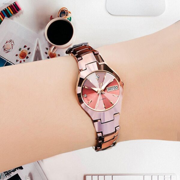 Olevs 8697 Quartz Tungsten Steel Watch For Women’s - Image 3