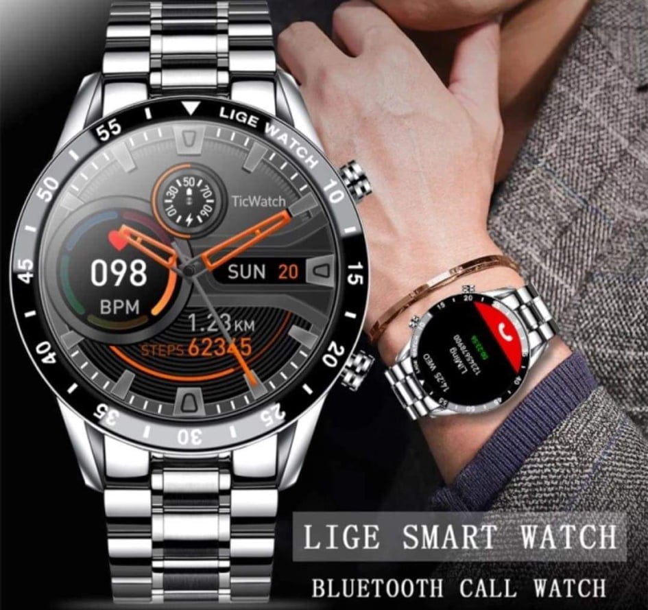 LIGE Bluetooth Call Blood Pressure Heart Rate Monitoring Multifunctional Sports Smart watch - Image 2