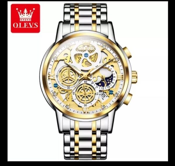 OLEVS 9947 Stainless Steel Chronograph Watch for Men - Image 2