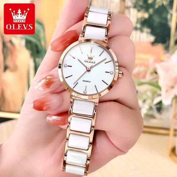 OLEVS 5877 Quartz Stainless Steel Watch For Women - Image 2