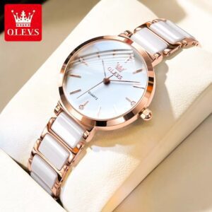 OLEVS 5877 Quartz Stainless Steel Watch For Women