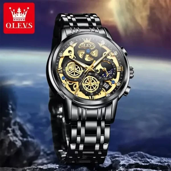 OLEVS 9947 Stainless Steel Chronograph Watch for Men - Image 4