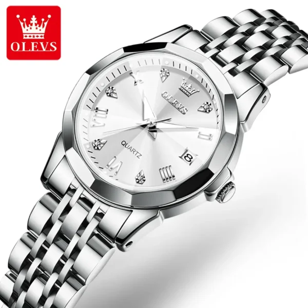 OLEVS 9931 Quartz Stainless Steel Ladies Luxury Watch - Image 2
