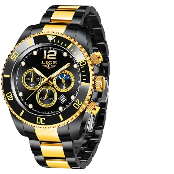 LIGE 8924 Quartz Stainless Steel Watch for Men - Image 4