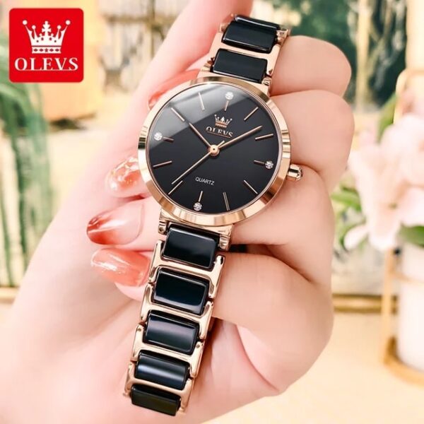 OLEVS 5877 Quartz Stainless Steel Watch For Women - Image 2