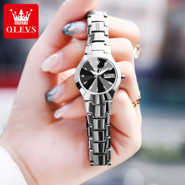Olevs 8697 Quartz Tungsten Steel Watch For Women’s - Image 2
