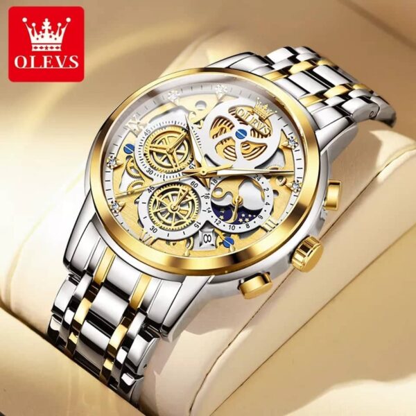 OLEVS 9947 Stainless Steel Chronograph Watch for Men