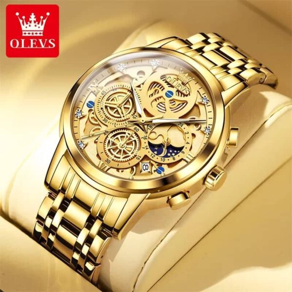 OLEVS 9947 Stainless Steel Chronograph Watch for Men