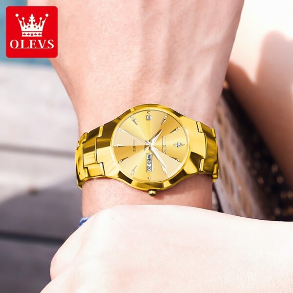 OLEVS 8697 Tungsten Steel Quartz Watch for Men - Image 3