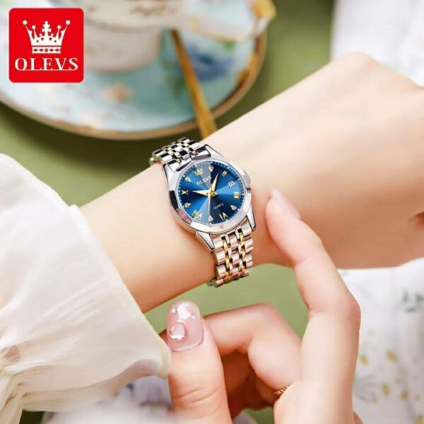 OLEVS 9931 Quartz Stainless Steel Ladies Luxury Watch - Image 4