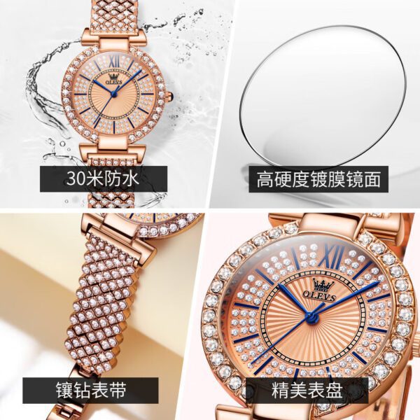 OLEVS 9942 Full Diamond Luxury Brand Watch For Women - Image 6