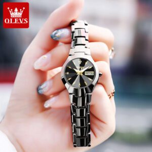 Olevs 8697 Quartz Tungsten Steel Watch For Women’s