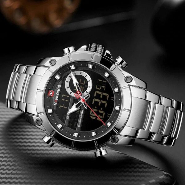 NAVIFORCE 9163 Dual Display Quartz Watch For Men - Image 4