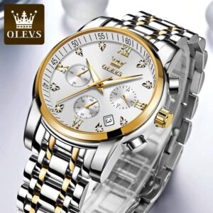 OLEVS 2858 Quartz Stainless Steel Watch for Men’s