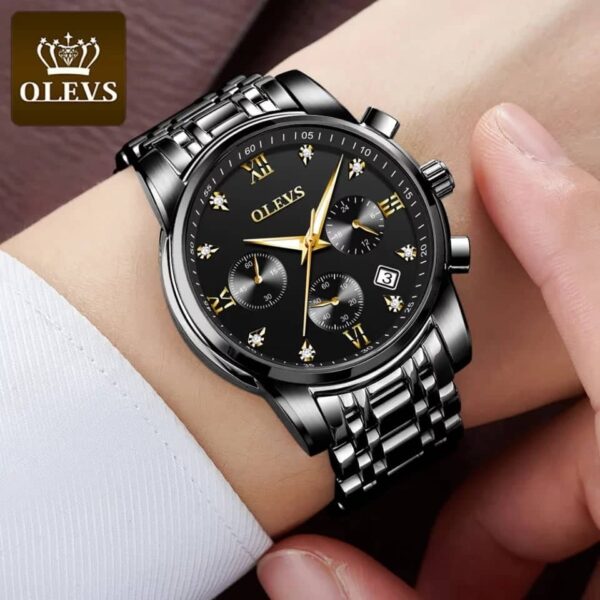 OLEVS 2858 Quartz Stainless Steel Watch for Men’s - Image 2