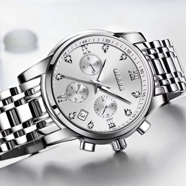 OLEVS 2858 Quartz Stainless Steel Watch for Men’s - Image 3