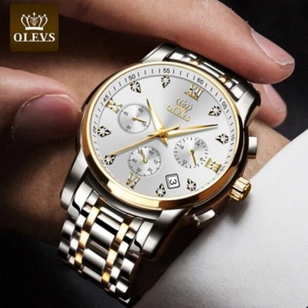OLEVS 2858 Quartz Stainless Steel Watch for Men’s - Image 2