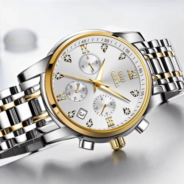 OLEVS 2858 Quartz Stainless Steel Watch for Men’s - Image 3