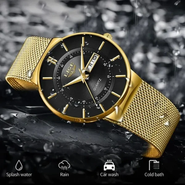 LIGE 9949 Ultra Thin Quartz Watch For Men - Image 4