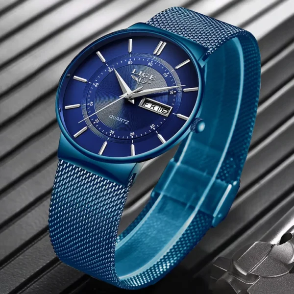 LIGE 9949 Ultra Thin Quartz Watch For Men - Image 3