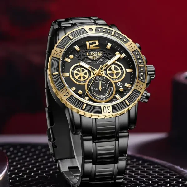 LIGE 8990 Quartz Stainless Steel Watch For Men - Image 3