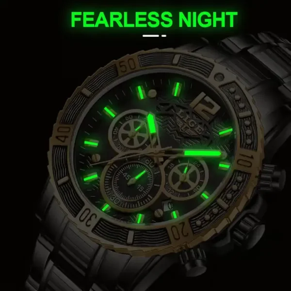 LIGE 8990 Quartz Stainless Steel Watch For Men - Image 4
