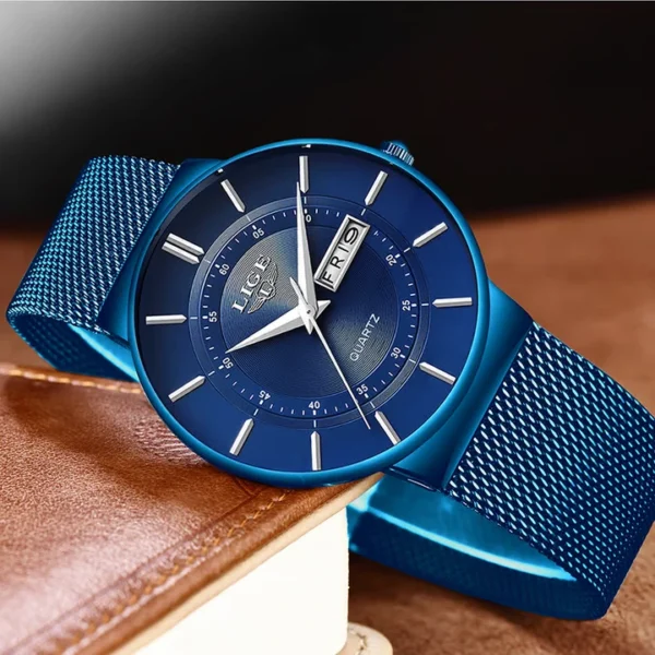 LIGE 9949 Ultra Thin Quartz Watch For Men - Image 2