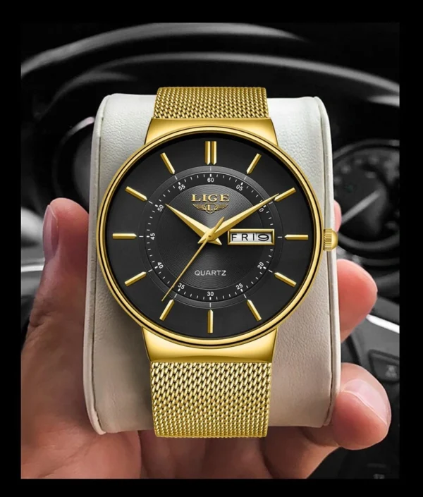 LIGE 9949 Ultra Thin Quartz Watch For Men - Image 3