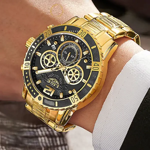 LIGE 8990 Quartz Stainless Steel Watch For Men - Image 3