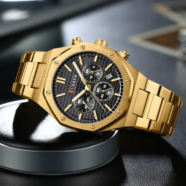 Curren 8440 Stainless Steel Chronograph Luxury Watch For Men - Image 2