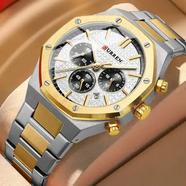 Curren 8440 Stainless Steel Chronograph Luxury Watch For Men - Image 2
