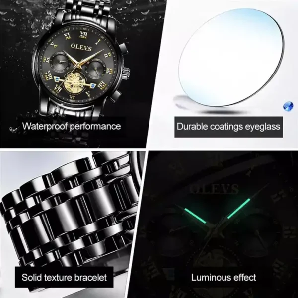 OLEVS 2859 Quartz Stainless Steel Watch For Men - Image 3
