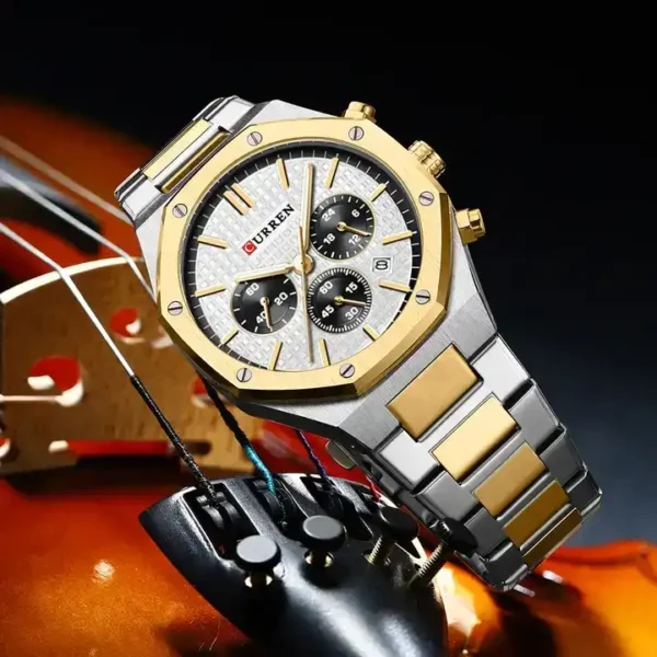 Curren 8440 Stainless Steel Chronograph Luxury Watch For Men - Image 3
