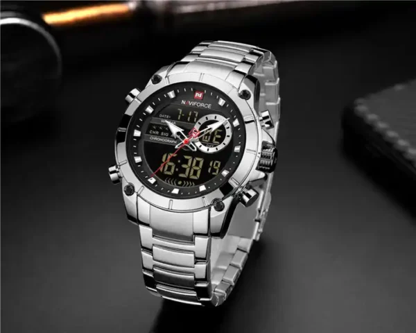 NAVIFORCE 9163 Dual Display Quartz Watch For Men - Image 3