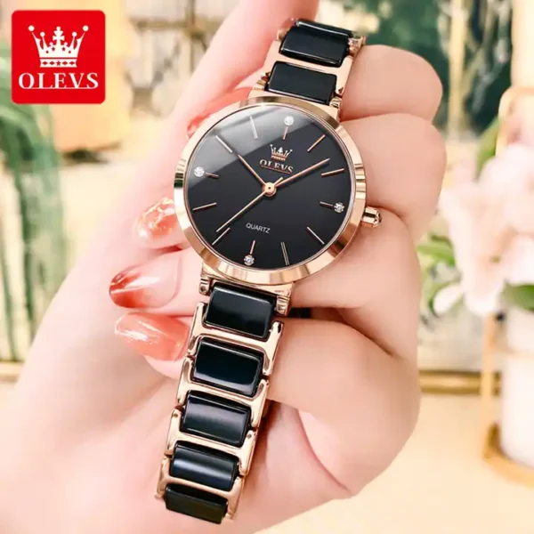 OLEVS 5877 Quartz Stainless Steel Watch For Women - Image 3