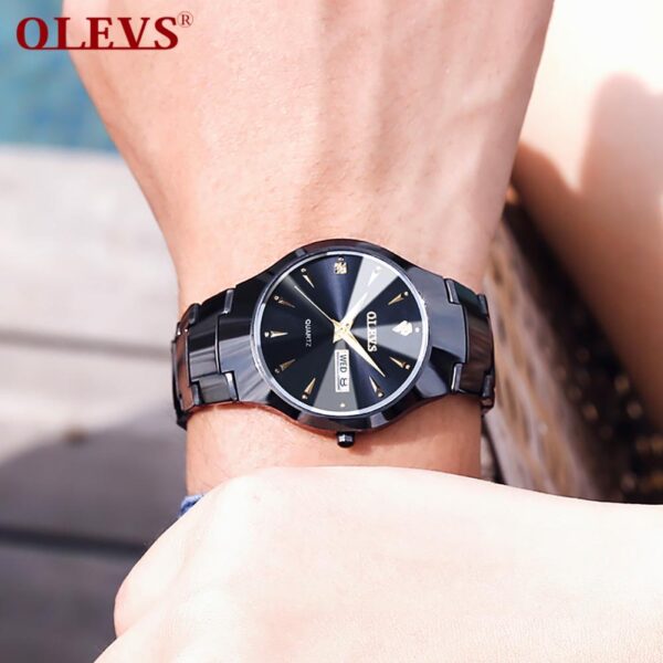 OLEVS 8697 Tungsten Steel Quartz Watch for Men - Image 3