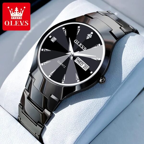 OLEVS 8697 Tungsten Steel Quartz Watch for Men
